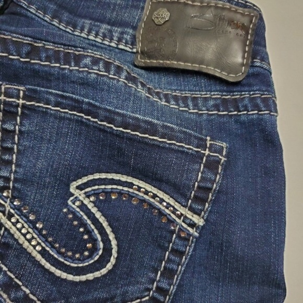 Silver Jeans Co Suki Mid Womens Jeans Size 26 Dark Wash Stretch Curvy Denim - Picture 3 of 11
